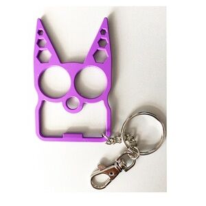 Purple Cat-Shaped Key Holder